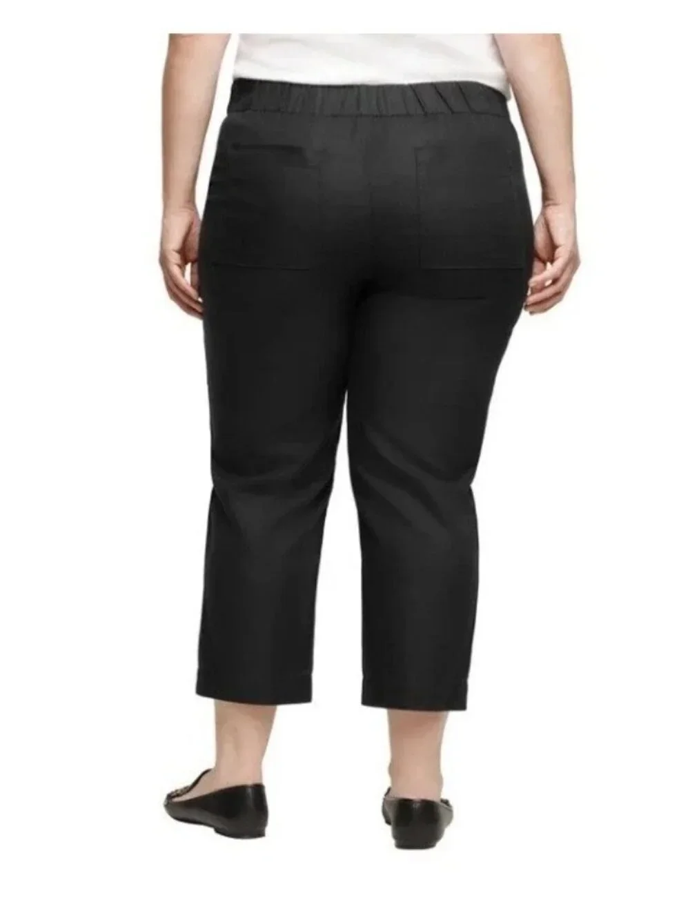 NWT Banana Republic Women's XXL Black Tapered Crop Pants Linen Blend  B1689